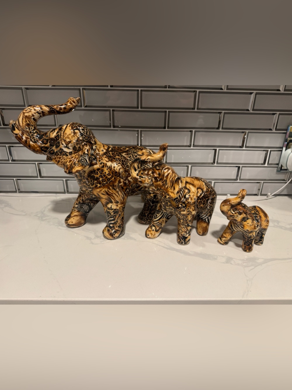 Decorative elephant Animal Figurine Set - good luck Home Decor